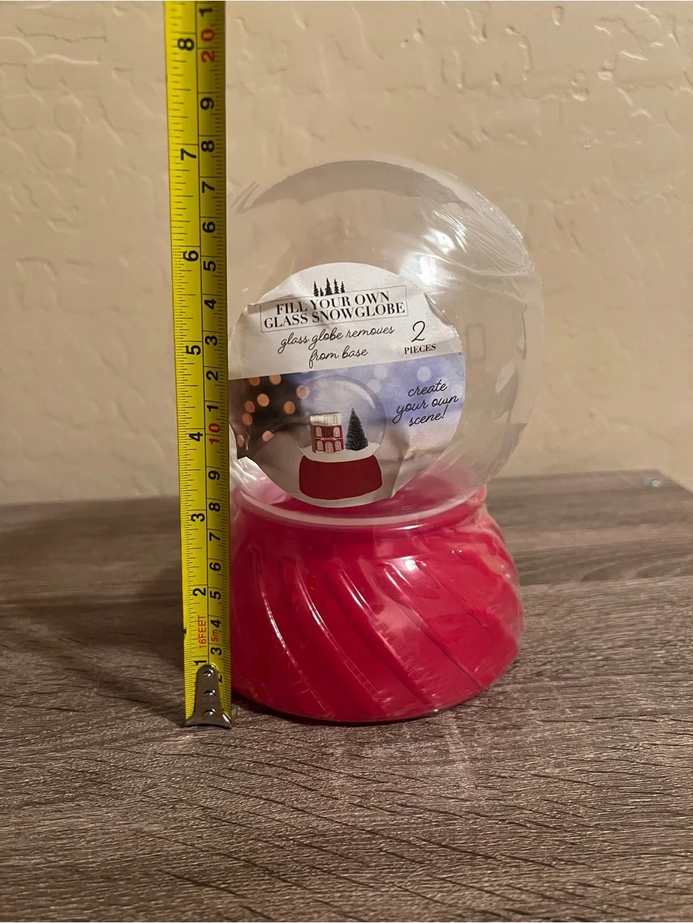 Target Bullseye Fill Your Own Glass Snow Globe Christmas Holiday Red NWT
